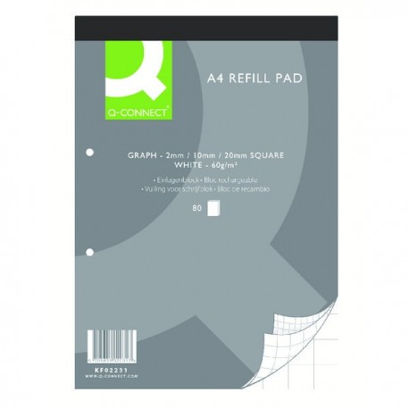 Q-Connect Refill A4 Pad Graph 80 Pk10