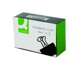 Q-Connect 24mm Black Foldback Clip Pk10