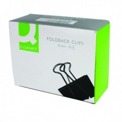 Q-Connect 51mm Black Foldback Clip Pk10