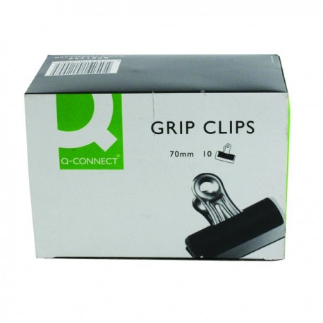 Q-Connect 70mm Black Grip Clip Pk10