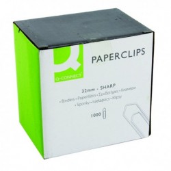 Q-Connect 32mm No Tear Paperclip Pk1000