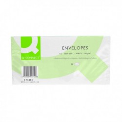Q-Connect DL Env Plain Self Seal Wht P1000