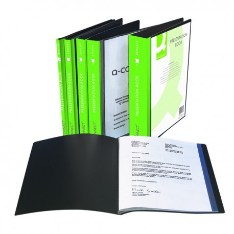 Q-Connect Pres Display Book 10Pkt Black