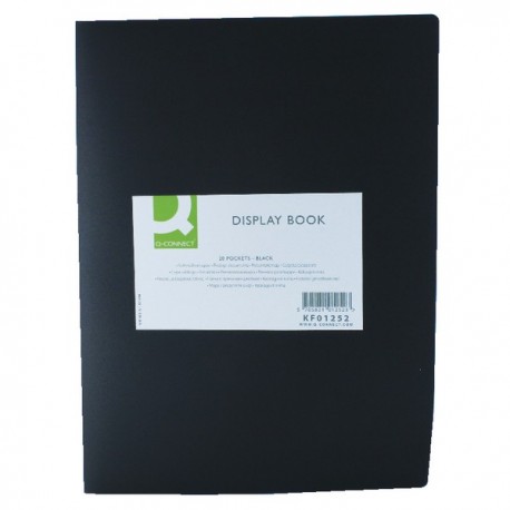 Q-Connect Display Book 20 Pocket Black