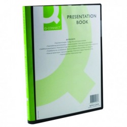 Q-Connect Pres Display Book 20Pkt Black