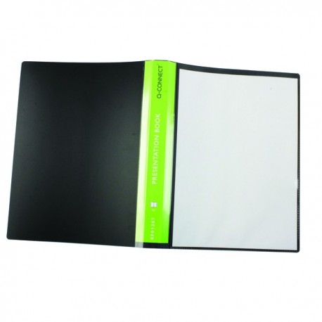 Q-Connect Pres Display Book 40 Pkt Black