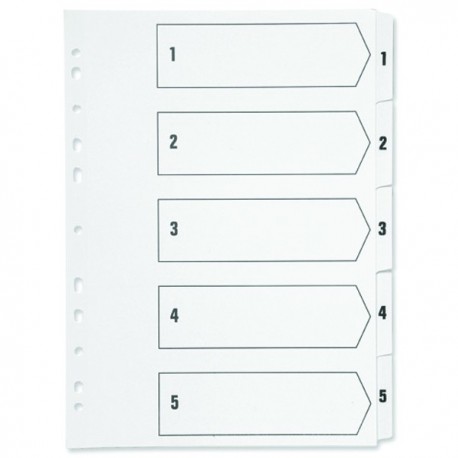 Q-Connect 1-5 Punched Index A4 White