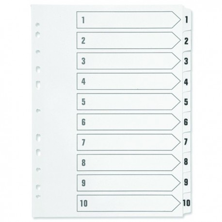 Q-Connect 1-10 Punched Index A4 White