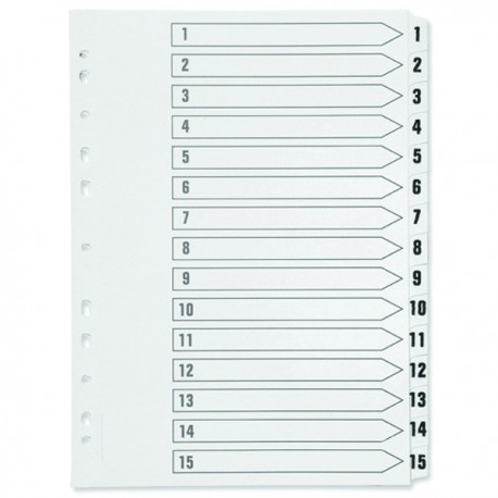 Q-Connect 1-15 Punched Index  A4 White
