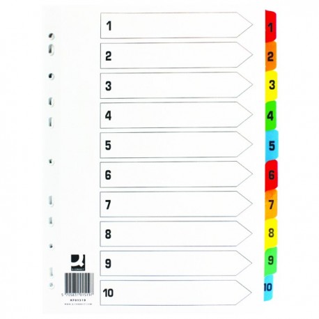 Q-Connect 1-10 Index Multi Tab Wht A4