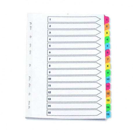 Q-Connect 1-15 Index Multi Tab Wht A4