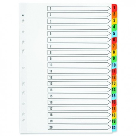 Q-Connect 1-20 Index Multi Tab Wht A4
