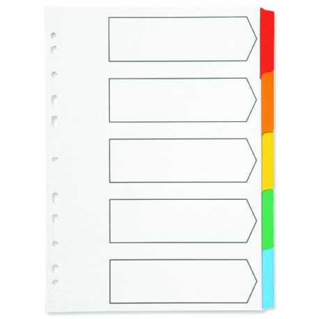 Q-Connect 5-Pt Index Multi Tab Wht A4