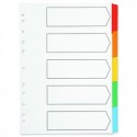 Q-Connect 5-Pt Index Multi Tab Wht A4