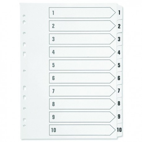 Q-Connect 1-10 Index Clear Tab White A4