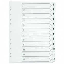 Q-Connect 1-12 Index Clear Tab White A4