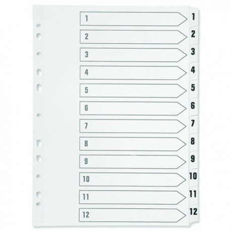 Q-Connect 1-12 Index Clear Tab White A4