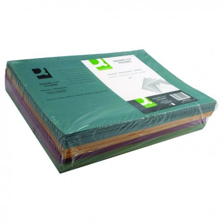 Q-Connect Sq Cut Folder 250g Asstd Pk100