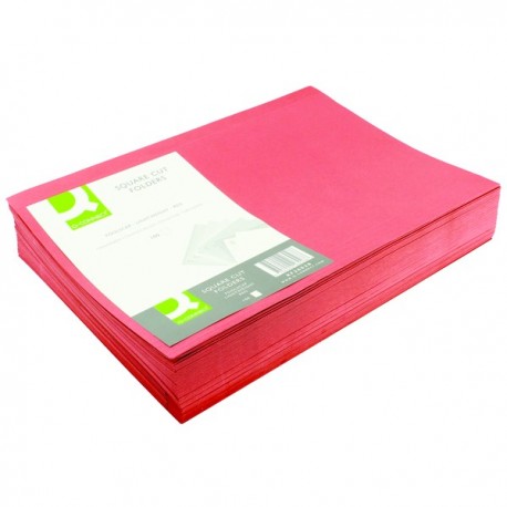 Q-Connect Sq Cut Folder 180gsm Red Pk100