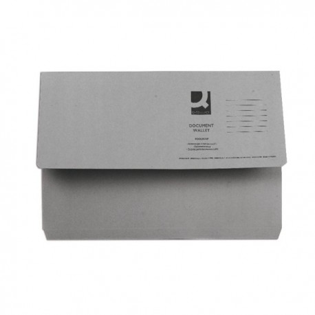 Q-Connect Document Wallet Fs Grey Pk50