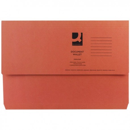 Q-Connect Document Wallet Fs Orange Pk50