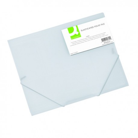 Q-Connect Elasticated Folder A4 Clear