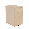 FF Jemini Maple 3 Drw Desk High Ped 600