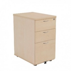 FF Jemini Maple 3 Drw Desk High Ped 800