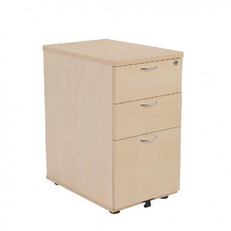 FF Jemini Maple 3 Drw Desk High Ped 800
