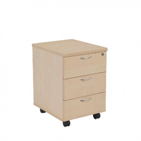 FF Jemini Maple 3 Drawer Mobile Ped