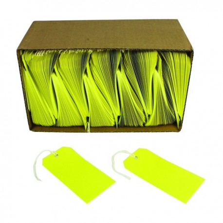 Yellow 120x60mm Strung Tag Pk1000