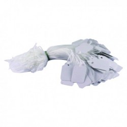 White 27x16mm Strung Ticket Pk1000
