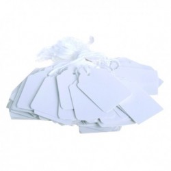 White 41x25mm Strung Ticket Pk1000