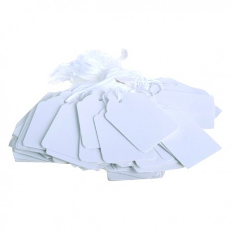 White 48x30mm Strung Ticket Pk1000