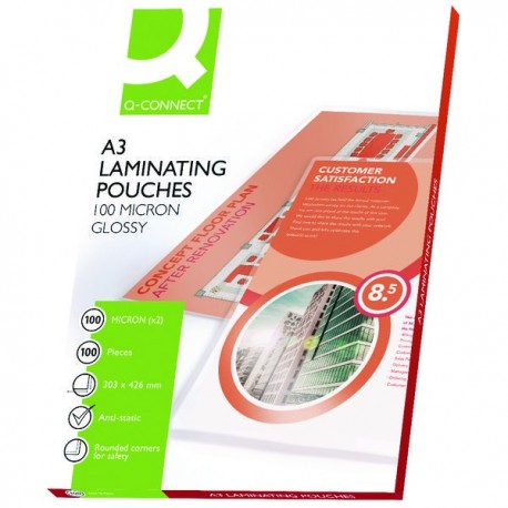 Q-Connect A3 Laminating Pouch 200mc P100