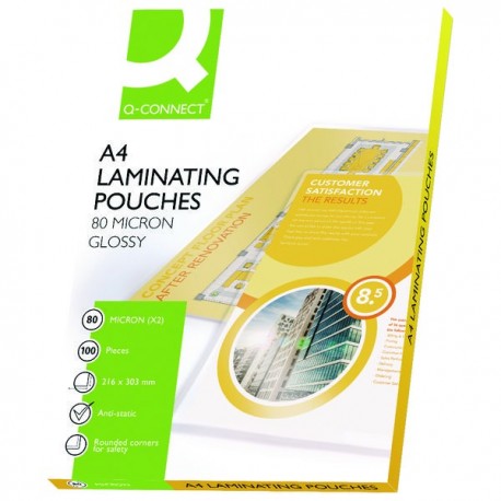 Q-Connect A4 Laminatng Pouch 160mc Pk100
