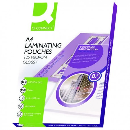 Q-Connect A4 Laminating Pouch 250mc P100