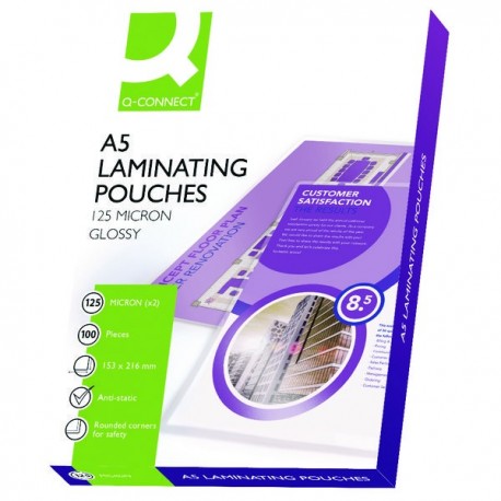 Q-Connect A5 Laminating Pouch 250mc P100