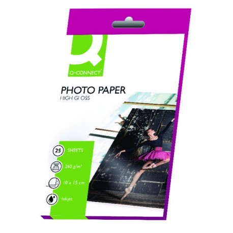 Q-Connect 100x150mm Hi Gloss Photo Paper