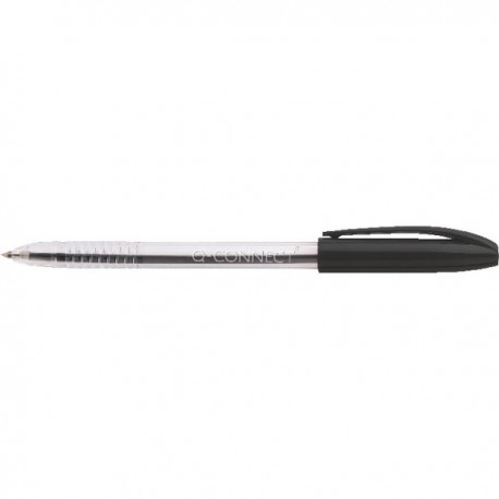 Q-Connect Stick Grip Ball Pen Blk Pk20