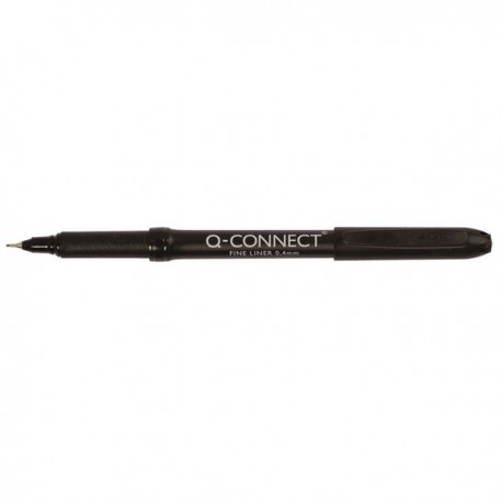 Q-Connect 0.4mm Black Fineliner Pen Pk10