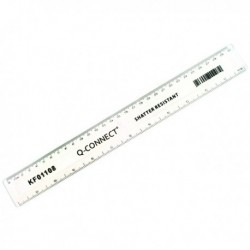 Q-Connect Shatterprf Ruler 30cm Clr Pk10