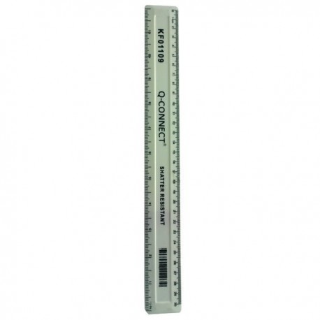 Q-Connect Shatterprf Ruler 30cm Wht Pk10