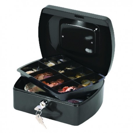 Q-Connect 8in Black Cash Box