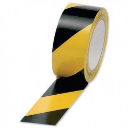 Vinyl Ylw/Blk 50mmx33m Hazard Tape Pk6
