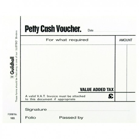 Guildhall Petty Cash Pad 100Lf Pk5