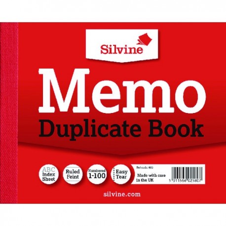 Silvine Duplicate Memo Book 603 Pk12