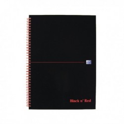 Black n Red A4 Feint H/back Notebook Pk5