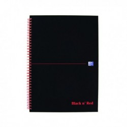 Black n Red Notebook A4 Quadrille Pk5