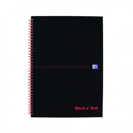 Black n Red Notebook A4 Quadrille Pk5